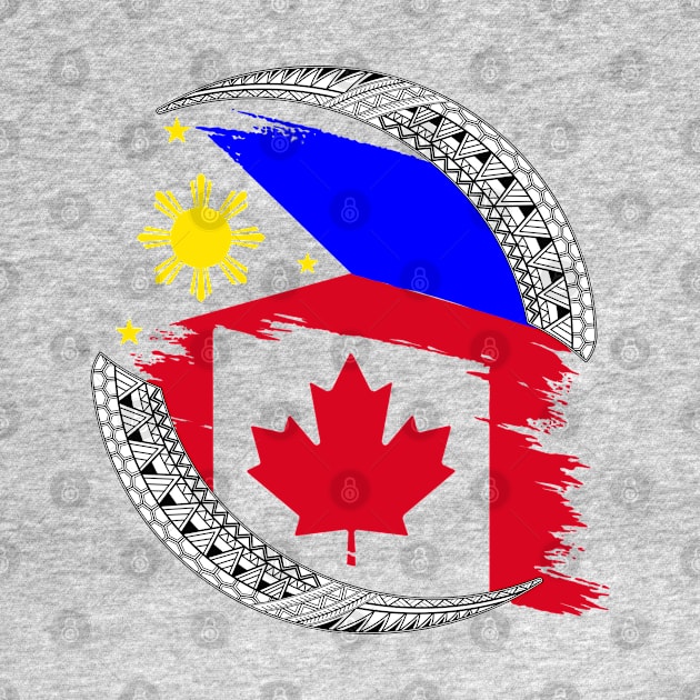 Tribal line Art / Philippines and Canada Flag by Pirma Pinas